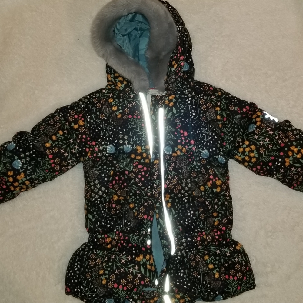 Hanna Andersson peplum down parka 110EU 5/6US